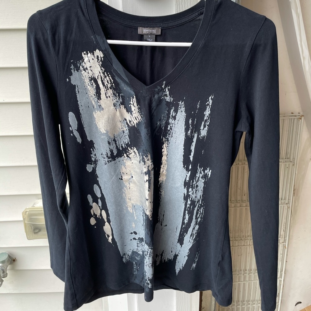 Kenneth Cole Reaction V-Neck Long Sleeve Shirt